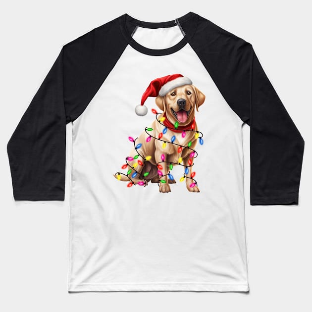 Christmas Labrador Retriever Baseball T-Shirt by Chromatic Fusion Studio